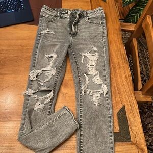 American Eagle next level stretch grey skinny jeans size 6